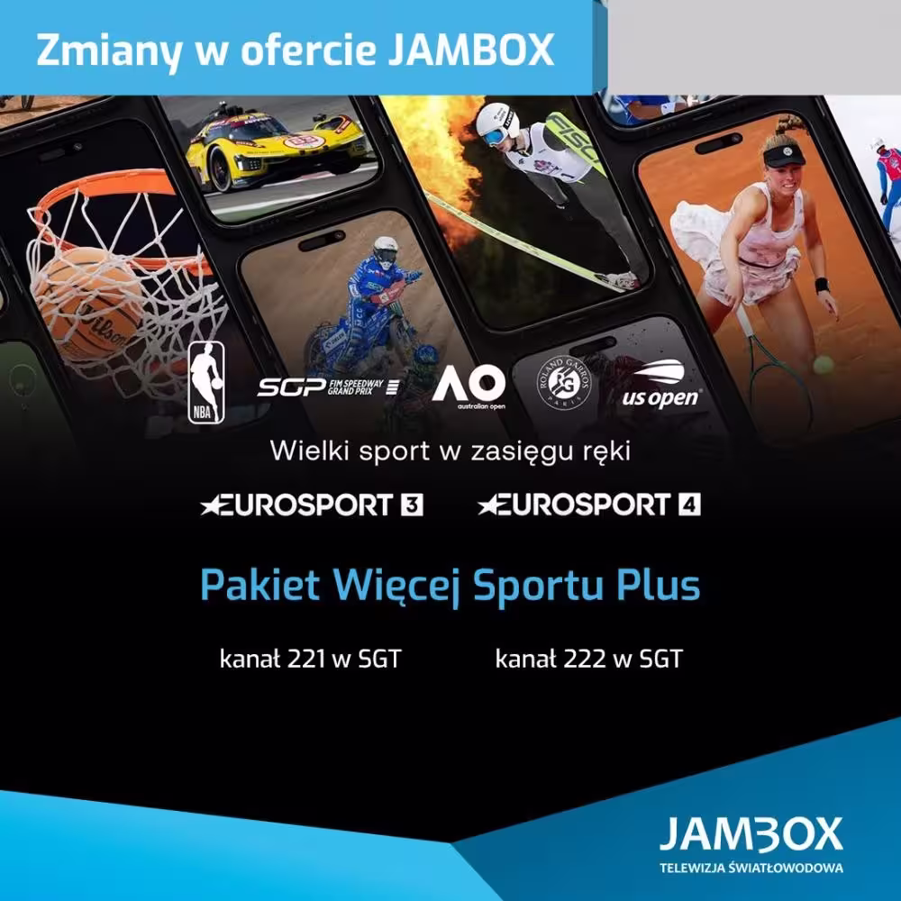 Nowe kanały Eurosport 3 i Eurosport 4 w pakiecie Więcej Sportu Plus JAMBOX